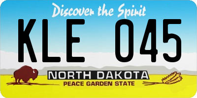 ND license plate KLE045