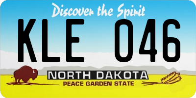 ND license plate KLE046