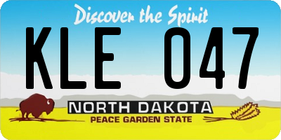 ND license plate KLE047