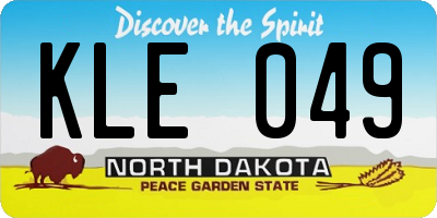 ND license plate KLE049