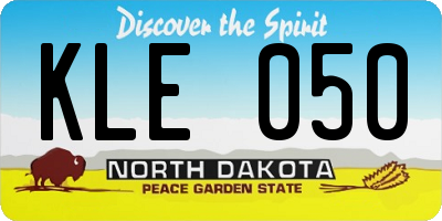 ND license plate KLE050
