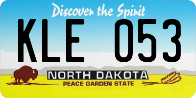 ND license plate KLE053
