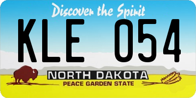 ND license plate KLE054