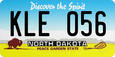 ND license plate KLE056