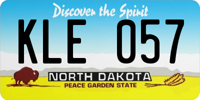 ND license plate KLE057