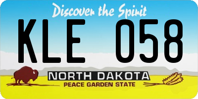 ND license plate KLE058