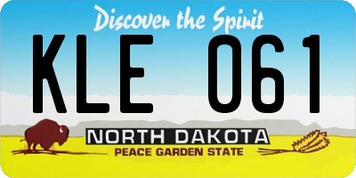 ND license plate KLE061