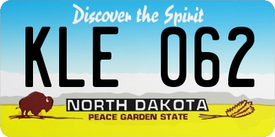 ND license plate KLE062