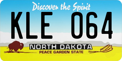 ND license plate KLE064