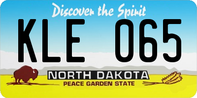 ND license plate KLE065