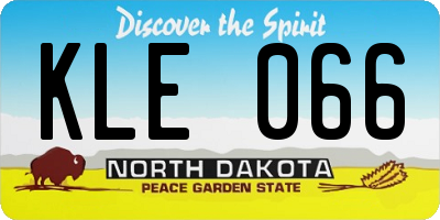 ND license plate KLE066