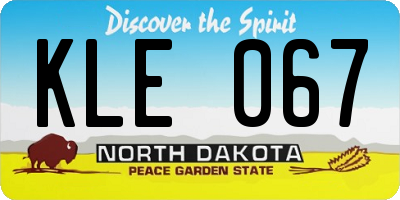 ND license plate KLE067