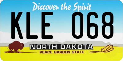 ND license plate KLE068