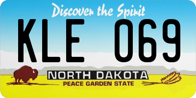 ND license plate KLE069