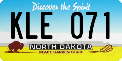 ND license plate KLE071