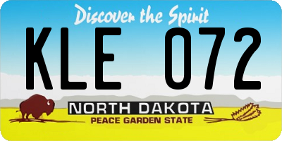 ND license plate KLE072