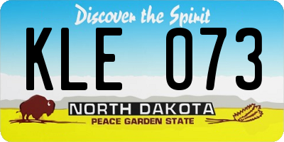 ND license plate KLE073