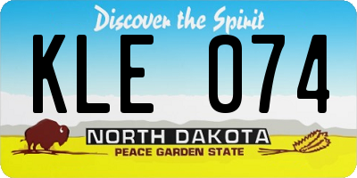 ND license plate KLE074