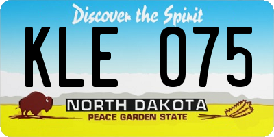 ND license plate KLE075