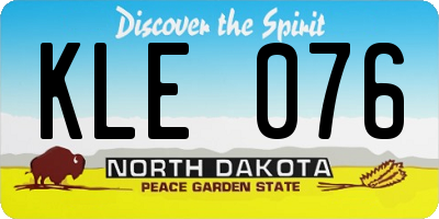 ND license plate KLE076