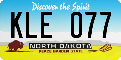 ND license plate KLE077