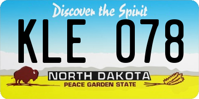 ND license plate KLE078