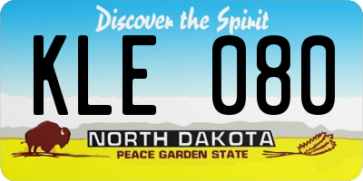 ND license plate KLE080