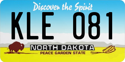 ND license plate KLE081