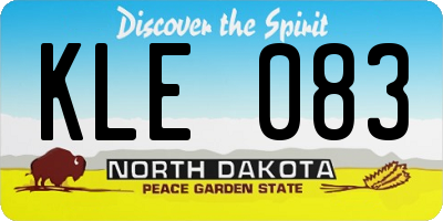 ND license plate KLE083