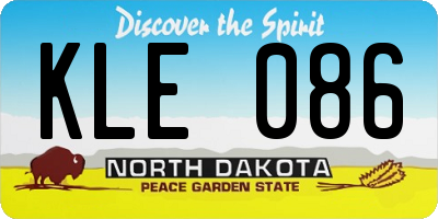 ND license plate KLE086