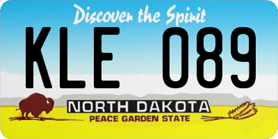 ND license plate KLE089
