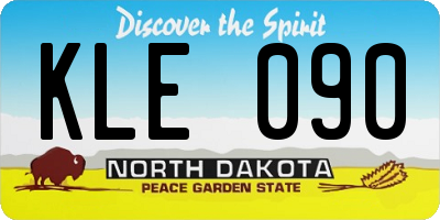 ND license plate KLE090
