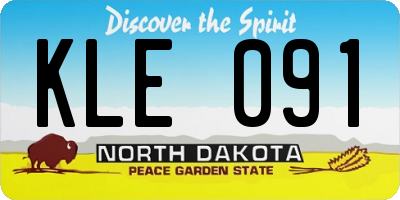 ND license plate KLE091