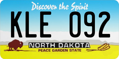 ND license plate KLE092
