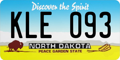 ND license plate KLE093