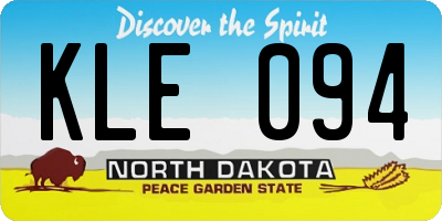 ND license plate KLE094
