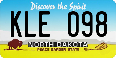 ND license plate KLE098
