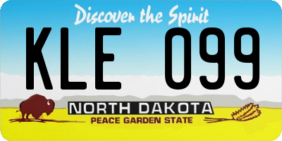 ND license plate KLE099