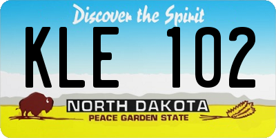 ND license plate KLE102