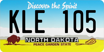 ND license plate KLE105