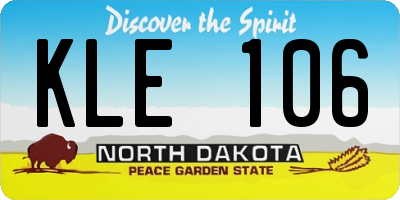 ND license plate KLE106
