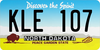 ND license plate KLE107
