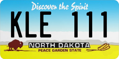 ND license plate KLE111