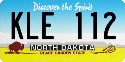 ND license plate KLE112