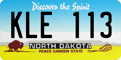 ND license plate KLE113