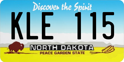 ND license plate KLE115