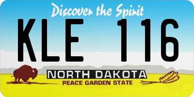 ND license plate KLE116