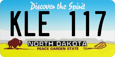 ND license plate KLE117