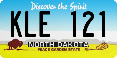 ND license plate KLE121