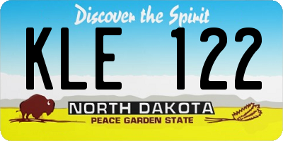 ND license plate KLE122
